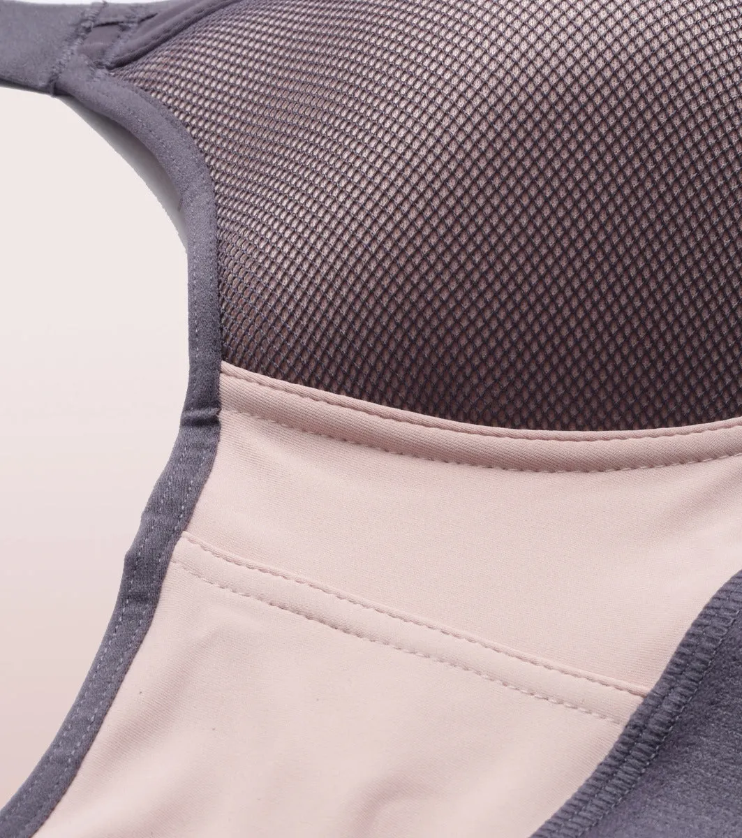 Enamor Agion SB25 Y-panel for Bounce Control High-Impact Sports Bra for Women- Full Coverage, Padded and Wirefree - Pearl