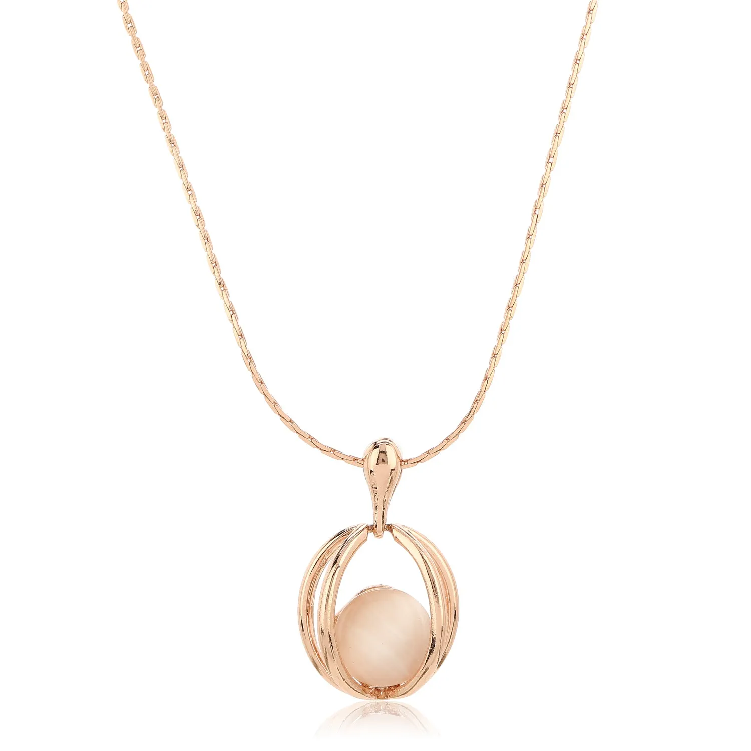 Estele 24 KT Rosegold Plated Fancy Shell Pendent Set for Women / Girls