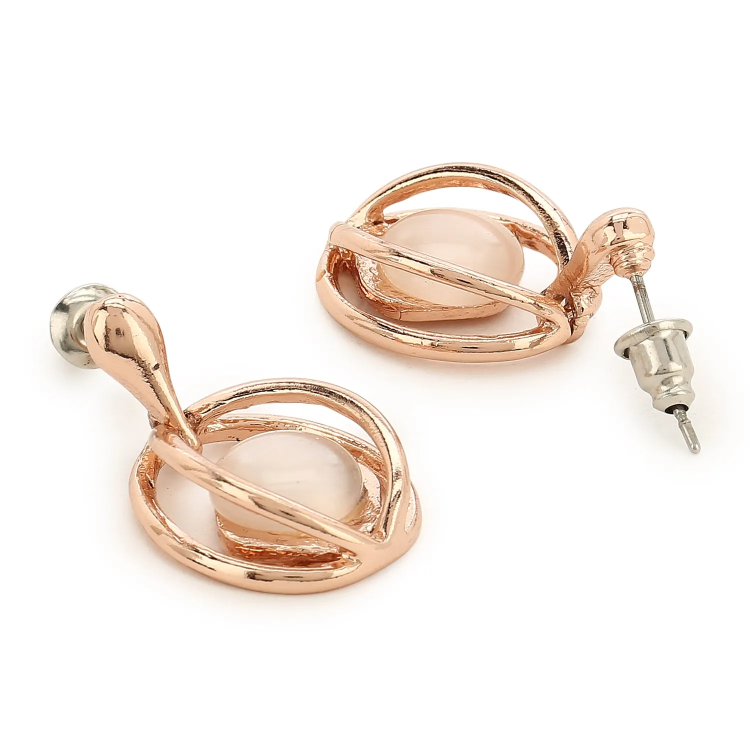 Estele 24 KT Rosegold Plated Fancy Shell Pendent Set for Women / Girls