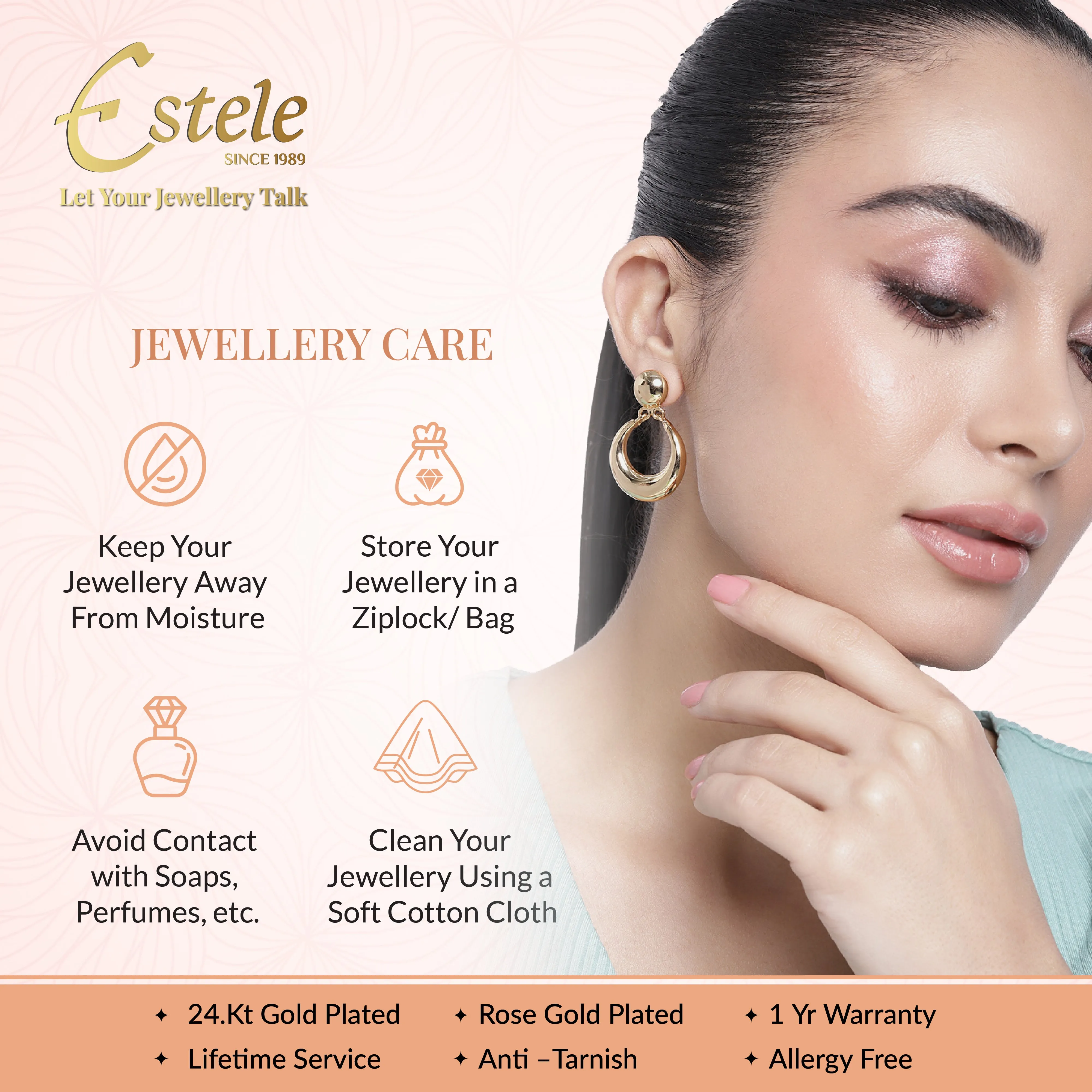 Estele Gold & Rhodium Plated Candere Drop Mangalsutra Necklace Set with Austrian Crystals for Women