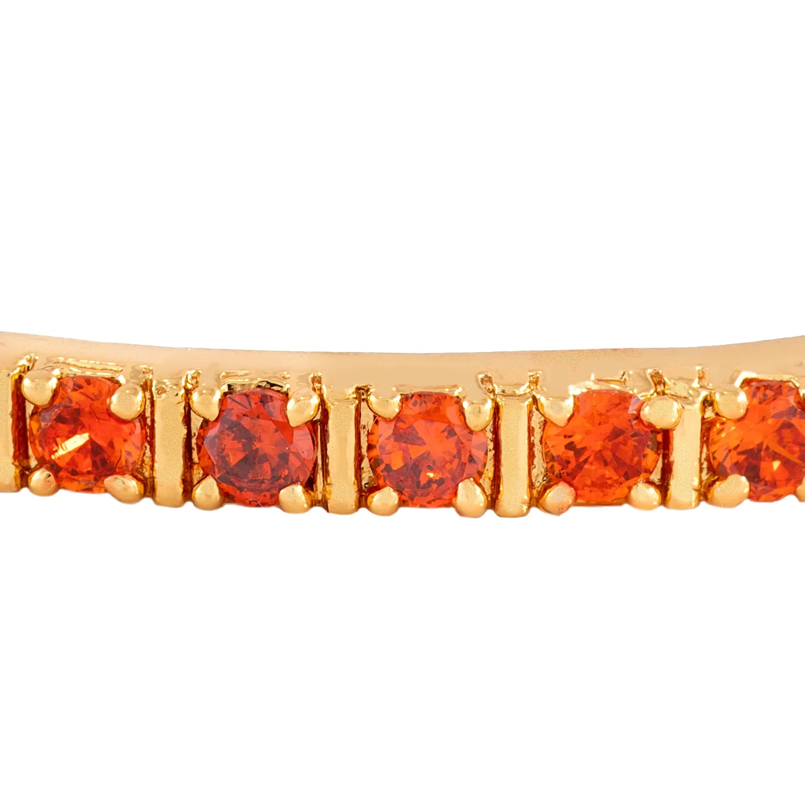 Estele Gold Plated Candy Bracelet with Orange American Diamonds Bracelet (adjustable)