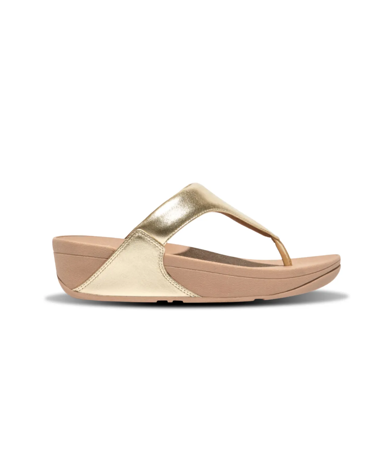 FitFlop Lulu Leather Toe Post Sandals Gold