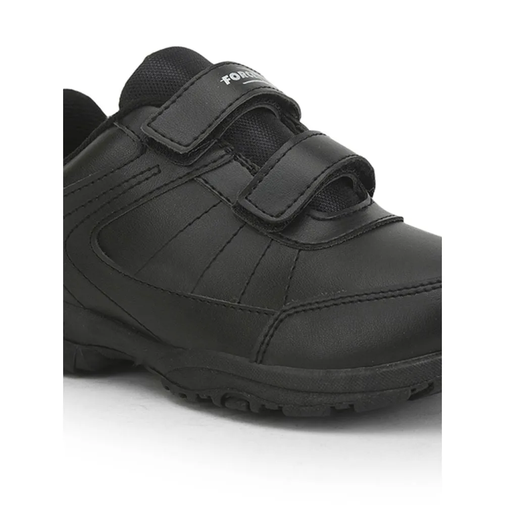 Force 10 (Black) Velcro School Shoes For Kids SCHZONE-DV By Liberty