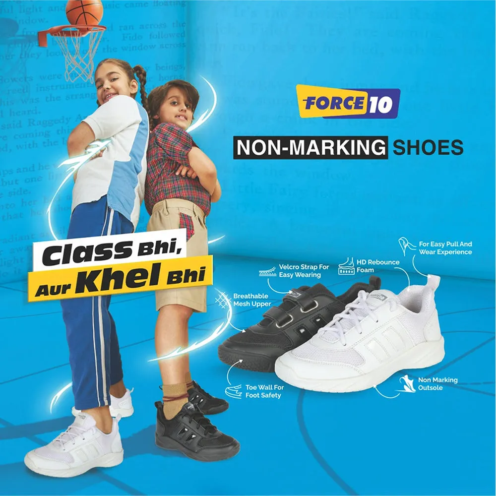 Force 10 By Liberty Kids SKOLGAME-L Black School Lacing Shoes