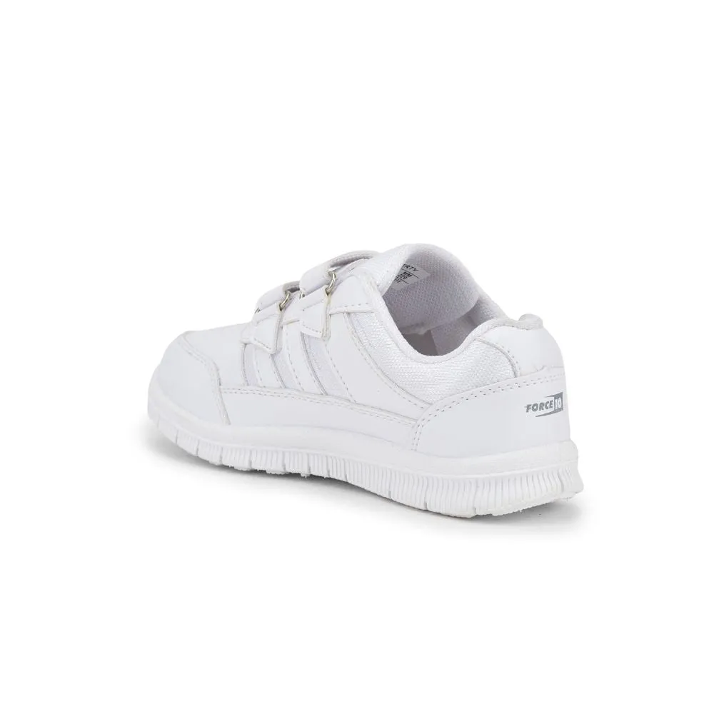 Force 10 Non Lacing School Shoes For Kids (White) GOLA-03 By Liberty