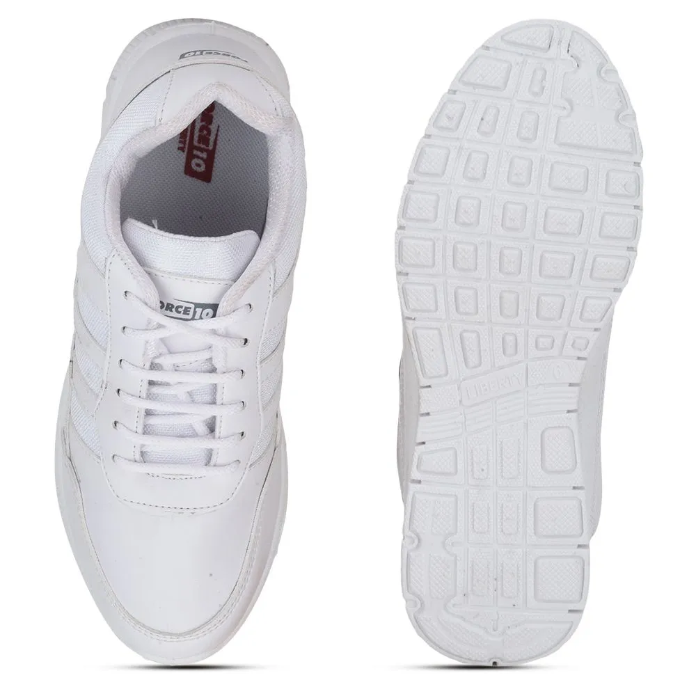 Force 10 School Lacing Shoe For Kids ( White ) Gola-03L By Liberty