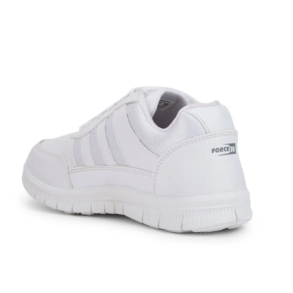 Force 10 School Lacing Shoe For Kids ( White ) Gola-03L By Liberty