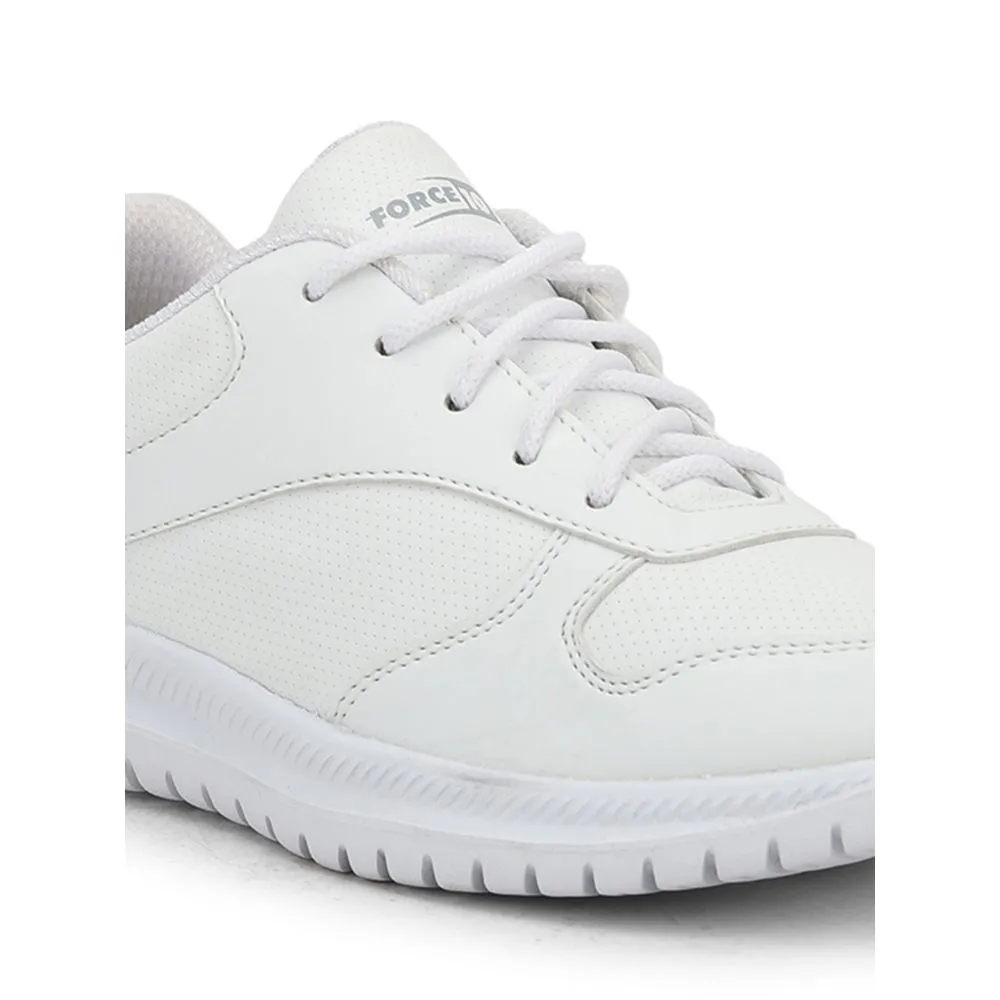 Force 10 School Lacing Shoes For Kids (White) SKOLPRO-L By Liberty