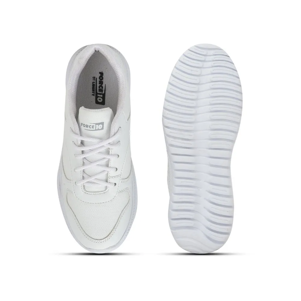 Force 10 School Lacing Shoes For Kids (White) SKOLPRO-L By Liberty