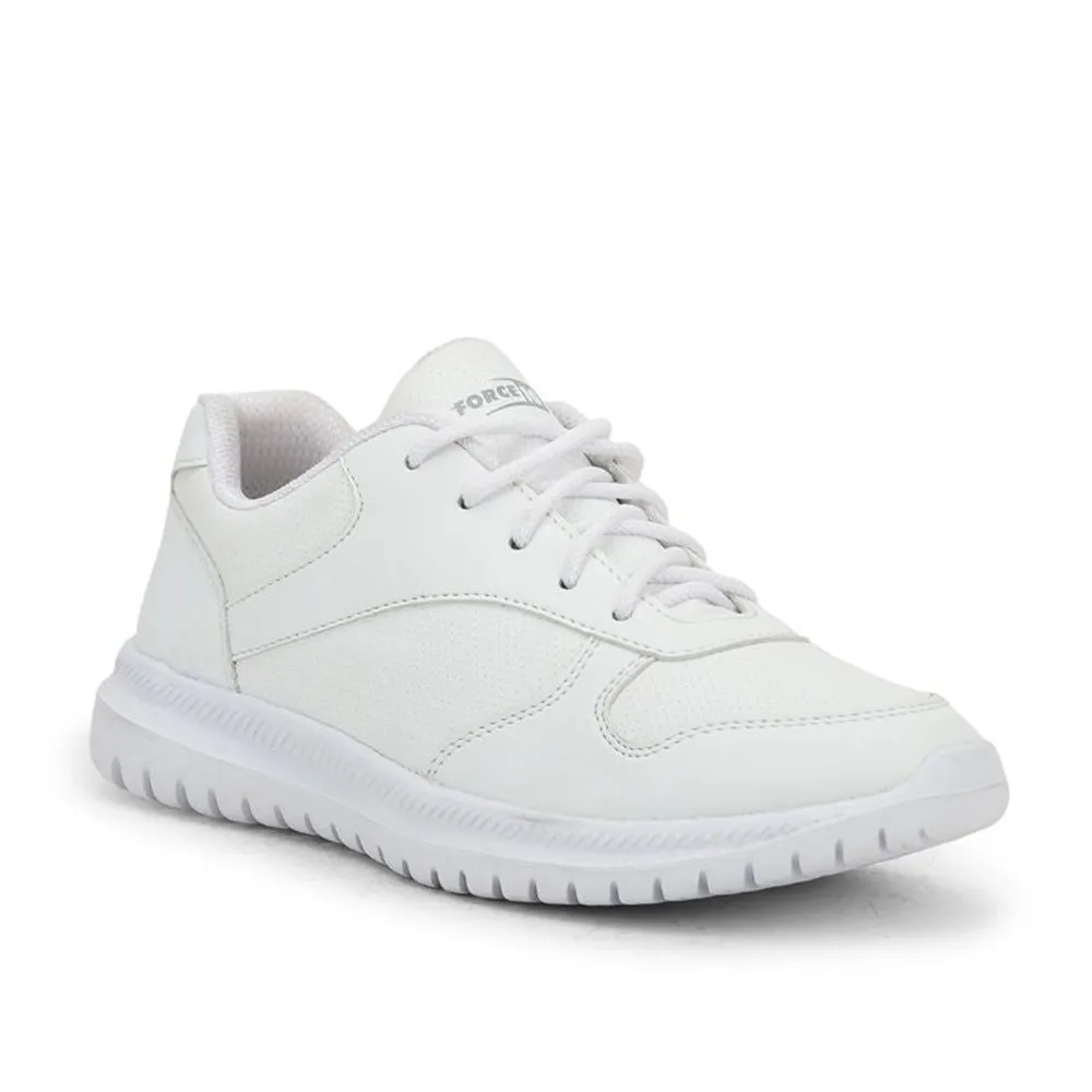 Force 10 School Lacing Shoes For Kids (White) SKOLPRO-L By Liberty