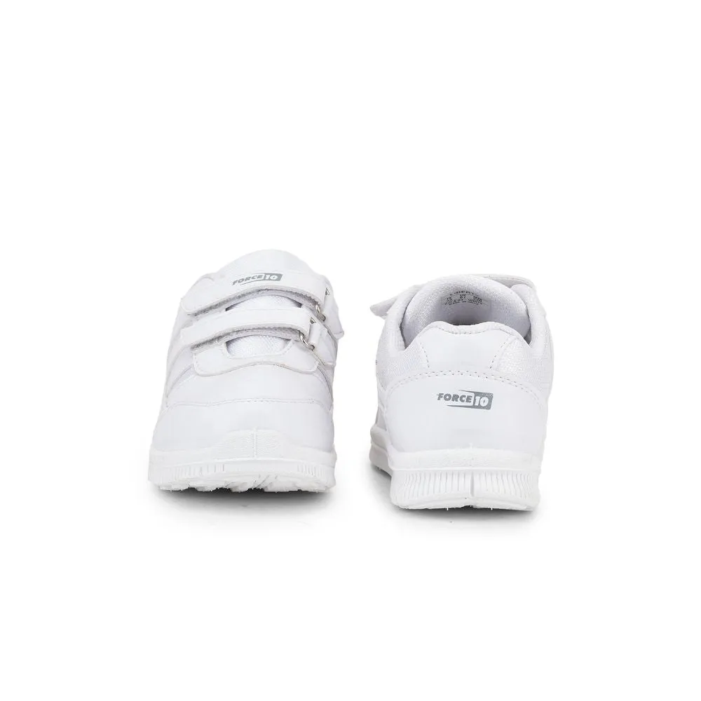 Force 10 School Non Lacing Shoes For Kids (White) GOLA-03 By Liberty