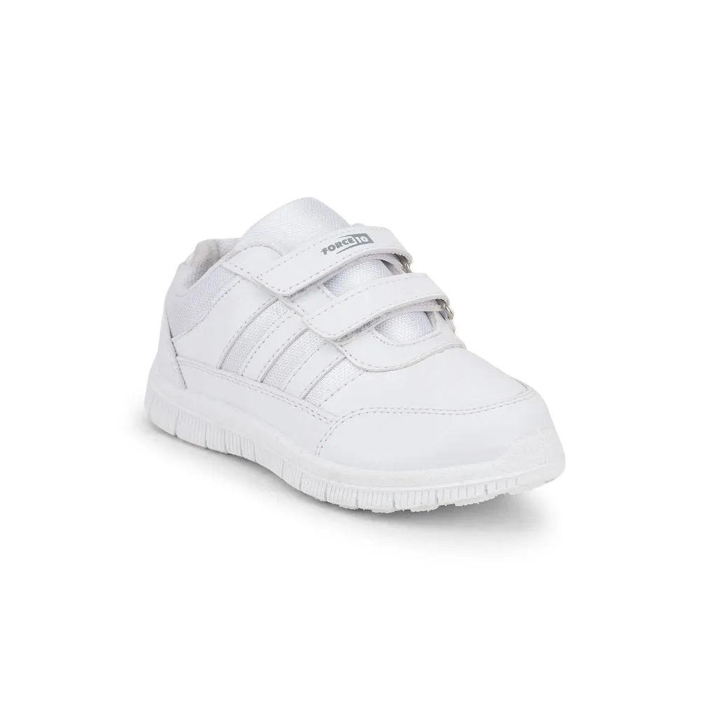 Force 10 School Non Lacing Shoes For Kids (White) GOLA-03 By Liberty