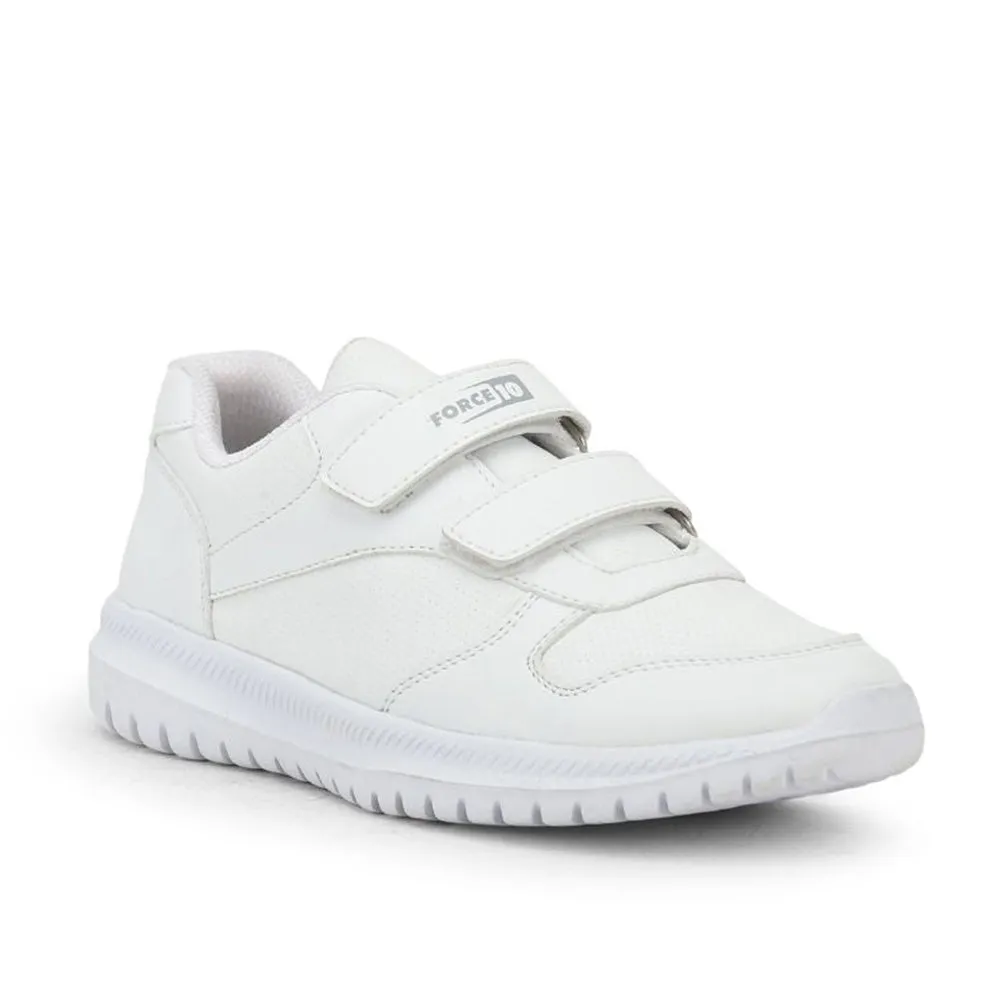 Force 10 School Non Lacing Shoes For Kids (White) SKOLPRO-V By Liberty