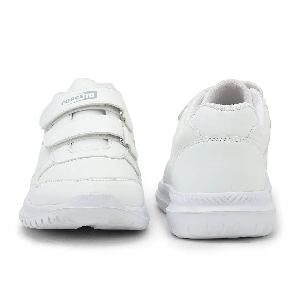 Force 10 School Non Lacing Shoes For Kids (White) SKOLPRO-V By Liberty