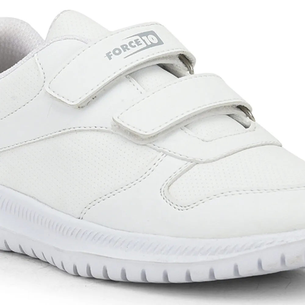 Force 10 School Non Lacing Shoes For Kids (White) SKOLPRO-V By Liberty