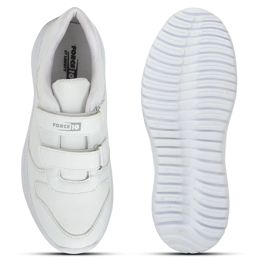 Force 10 School Non Lacing Shoes For Kids (White) SKOLPRO-V By Liberty