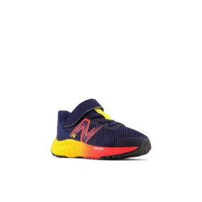 Fresh Foam Arisihi v4 Bungee Lace with Top Strap - Team Navy with Electric Red and Egg Yolk - Toddlers