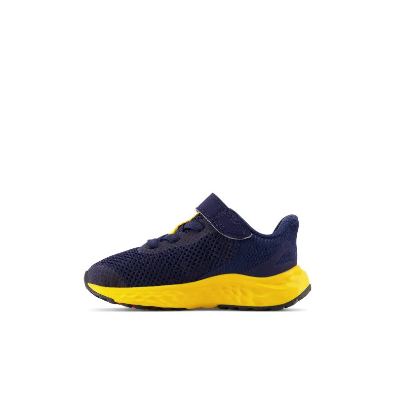 Fresh Foam Arisihi v4 Bungee Lace with Top Strap - Team Navy with Electric Red and Egg Yolk - Toddlers