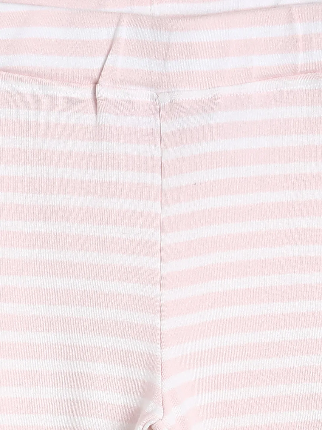 Girls Pink Striped Leggings