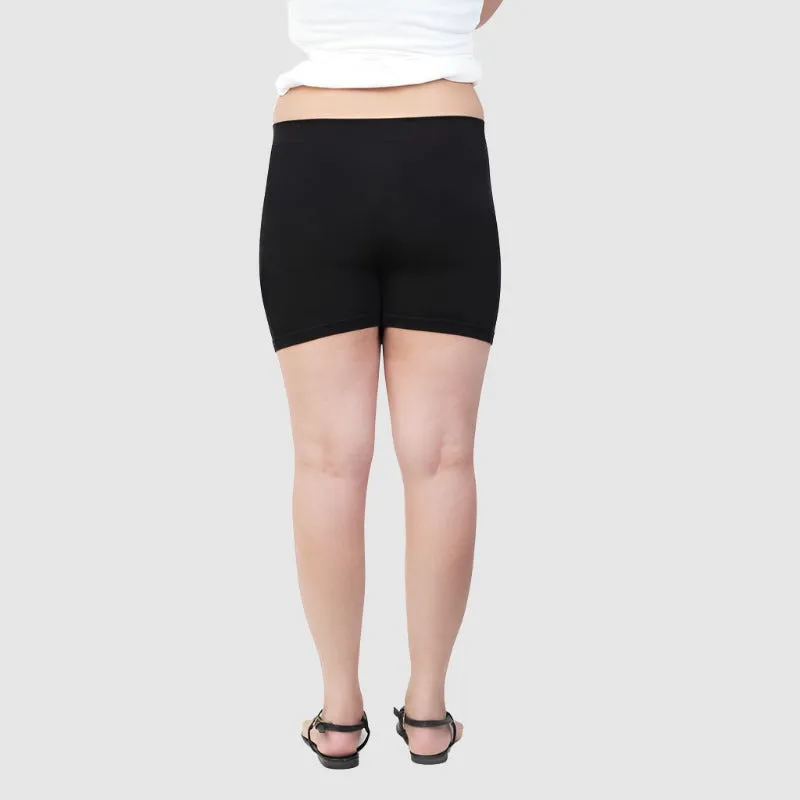 Girls Plain Seamless Under Skirts -Black