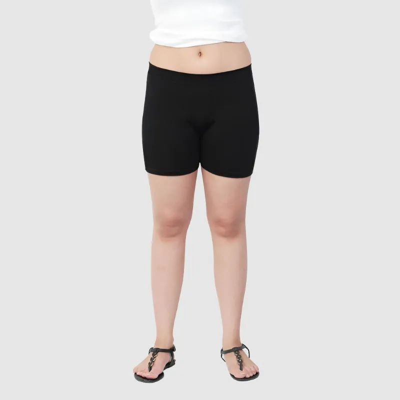 Girls Plain Seamless Under Skirts -Black