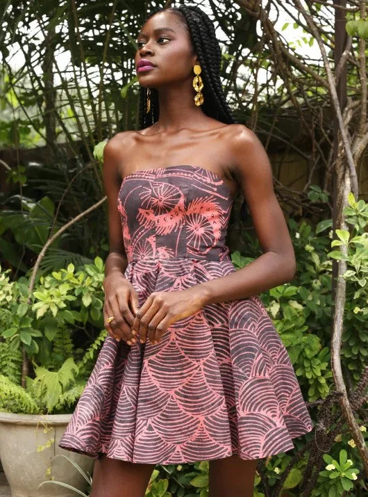 Ikoyi Strapless Full Skirt Mini Dress