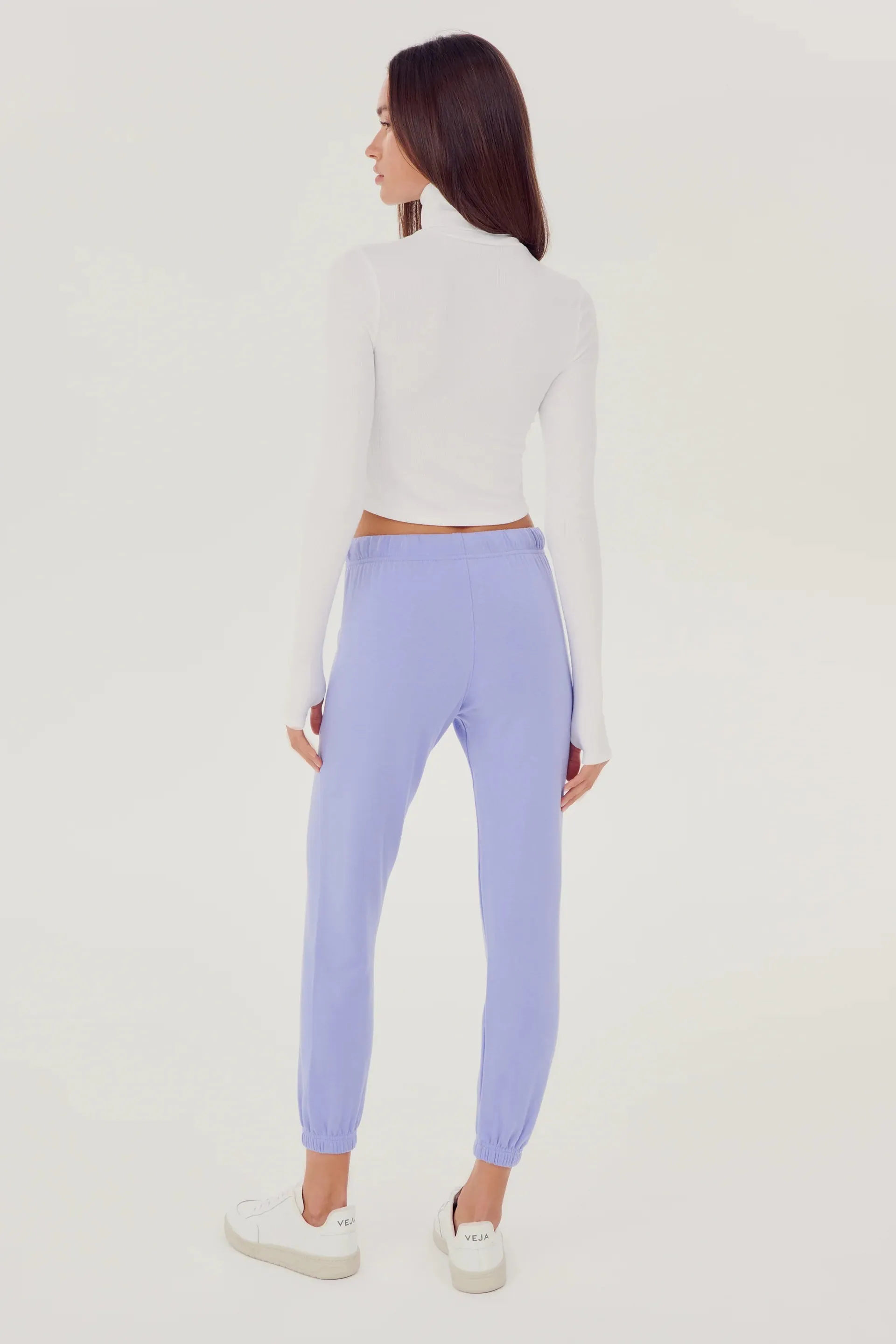 Jackson Rib Cropped Turtleneck: White