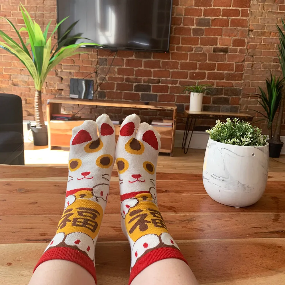 Japanese Tabi Ankle Socks | Lucky Cat