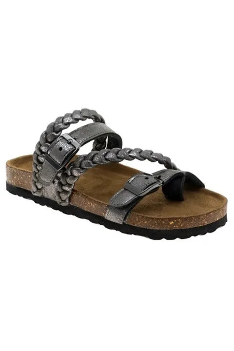 Kids Pewter Birk Sandals