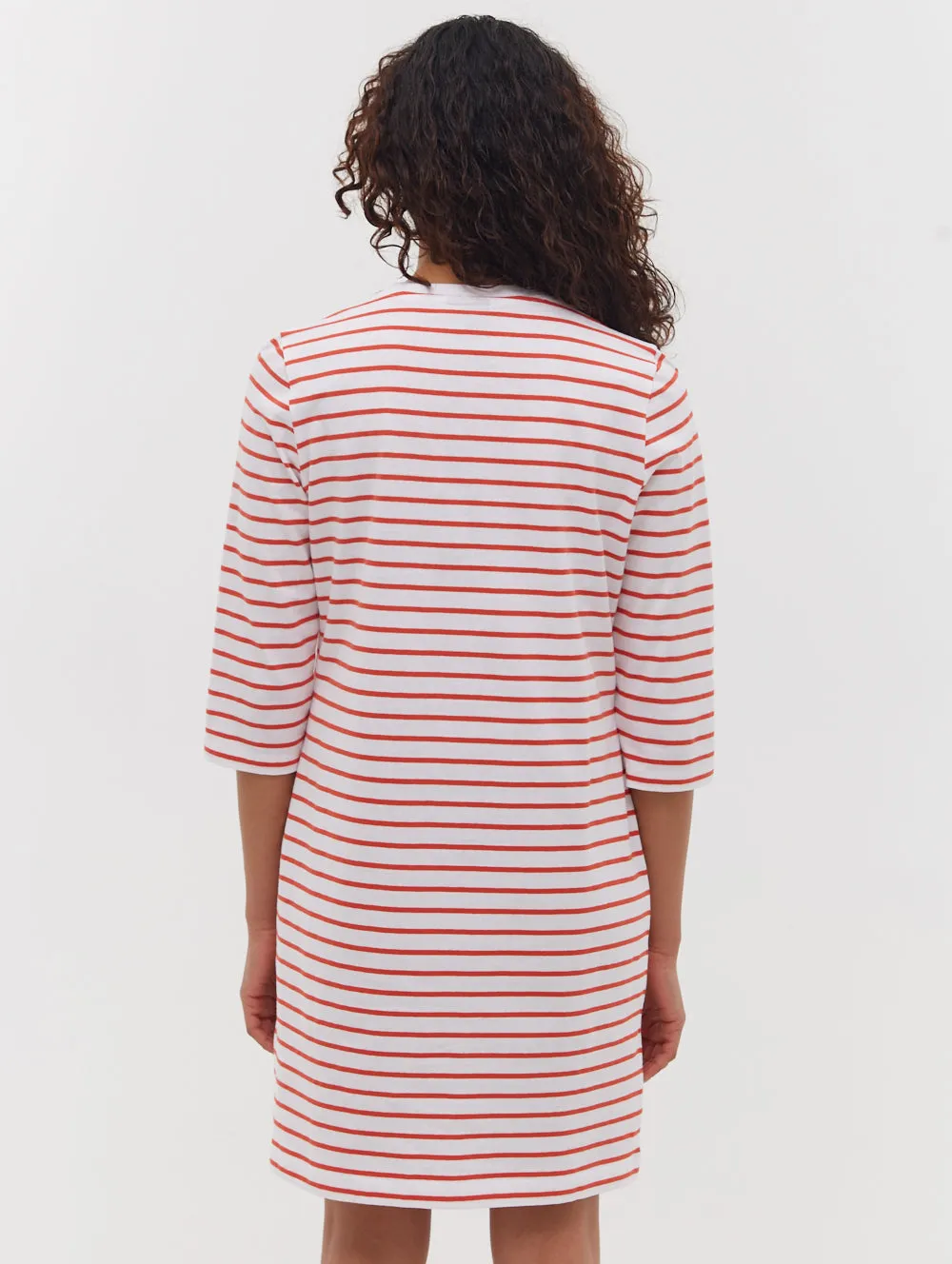 Mab Striped 3/4 Sleeve Dress