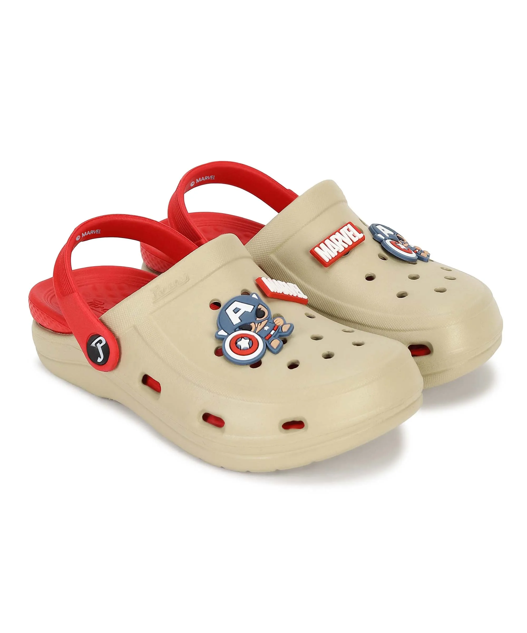 Marvel Captain America EVMK8013K Kids' Casual Clogs | Stylish Clogs for Kids with Durable Anti-Skid Sole, Cushioned Foot Support & Sturdy Build | Ideal for Outdoor Use