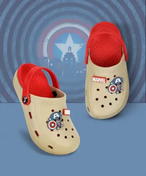 Marvel Captain America EVMK8013K Kids' Casual Clogs | Stylish Clogs for Kids with Durable Anti-Skid Sole, Cushioned Foot Support & Sturdy Build | Ideal for Outdoor Use