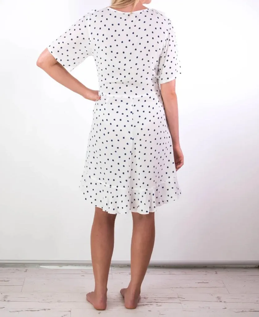 Mary Dress | Polka Dot White