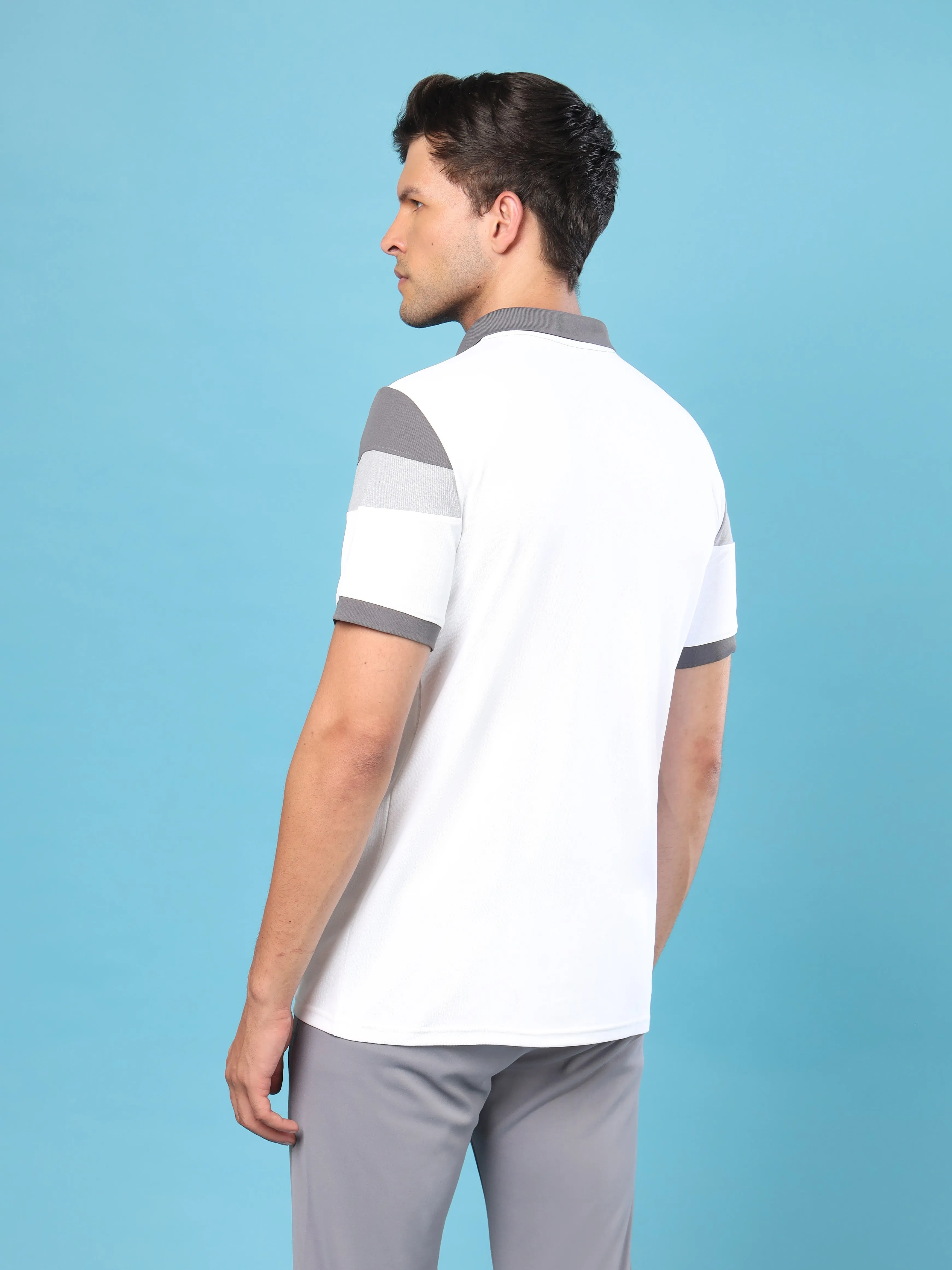 Men Colorblock Slim Fit Polo T-shirt with MATPIQ