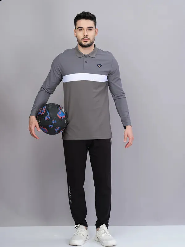 Men Colorblock Slim Fit Polo T-shirt with MATPIQ