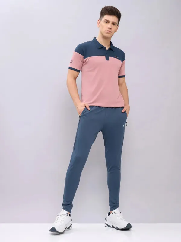 Men Colorblock Slim Fit Polo T-shirt with TECHNO DRY