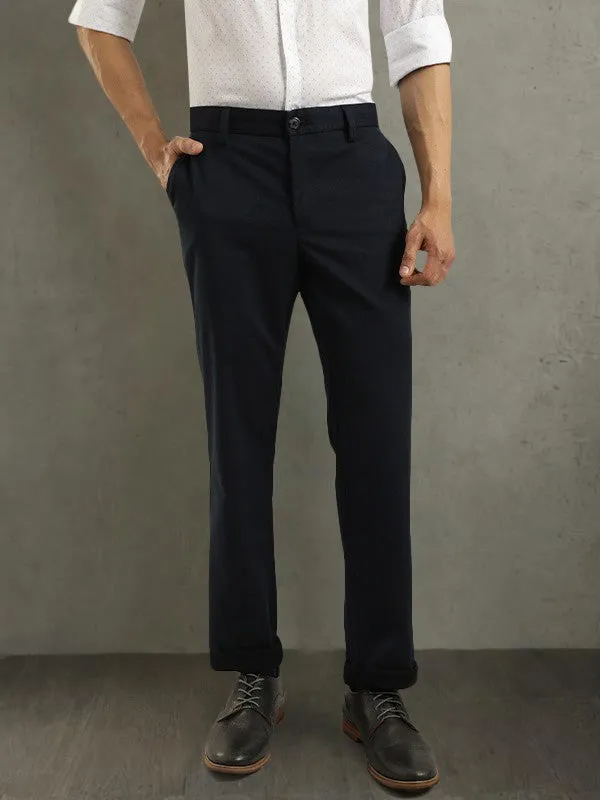 Men Kansas Fit Polyester Blend Trouser