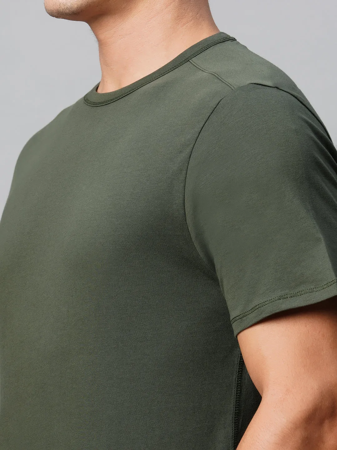 Men's Cotton Green Regular Fit Tshirt