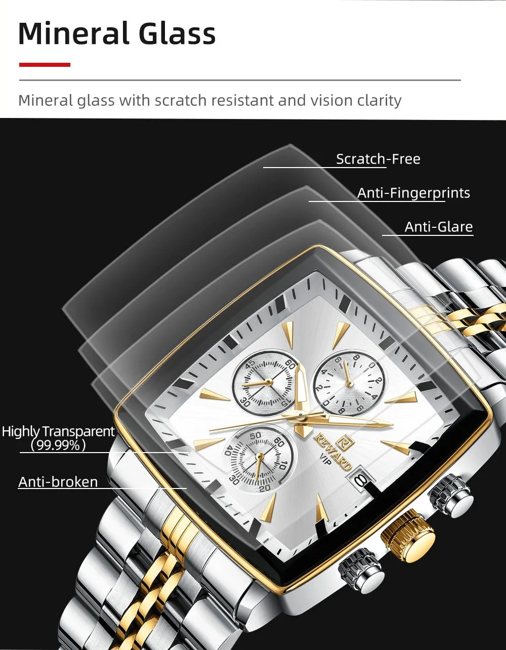 Men's Watches Quartz Luxury Business Luminous Hands Waterproof Watch | RD81100M