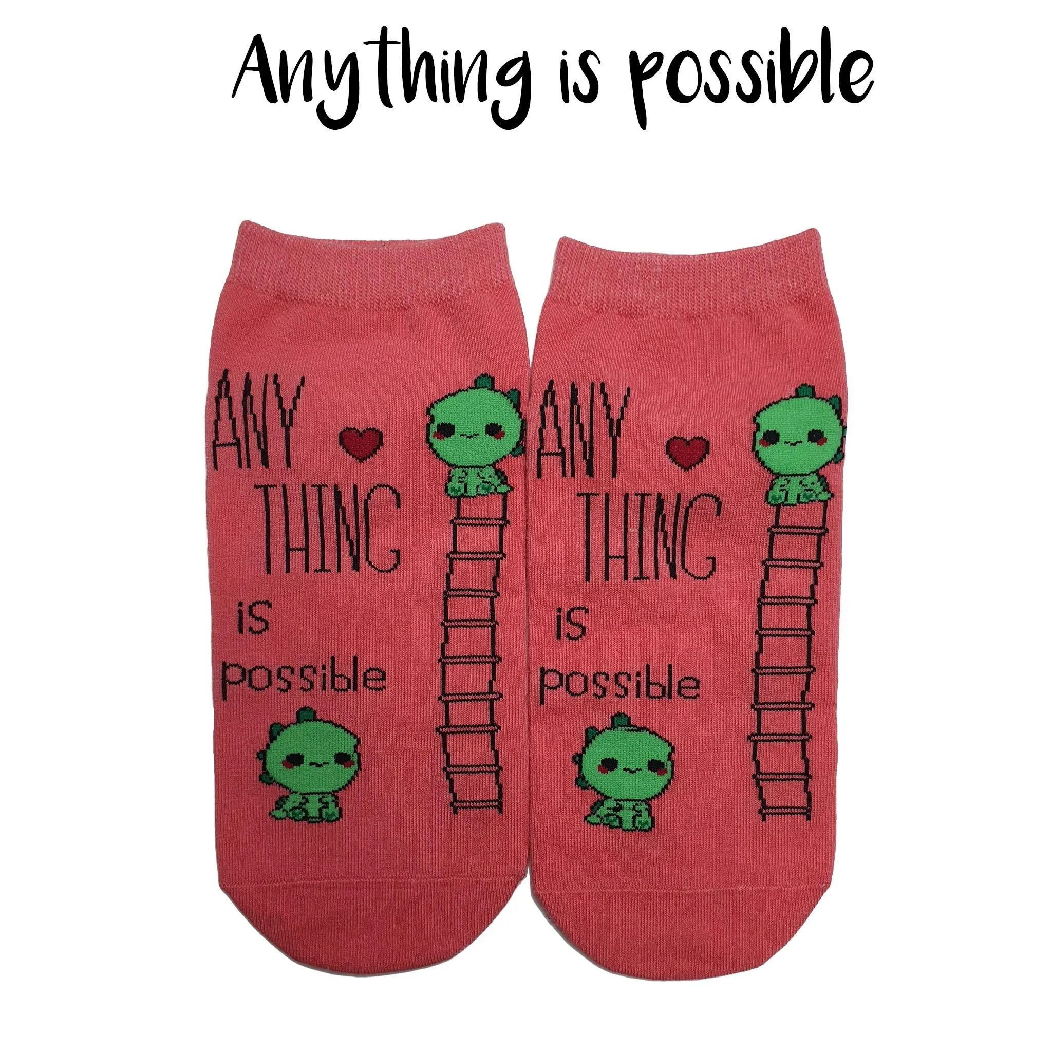 Motivational Quote Series " Anything is possible " Casual Ankle Socks