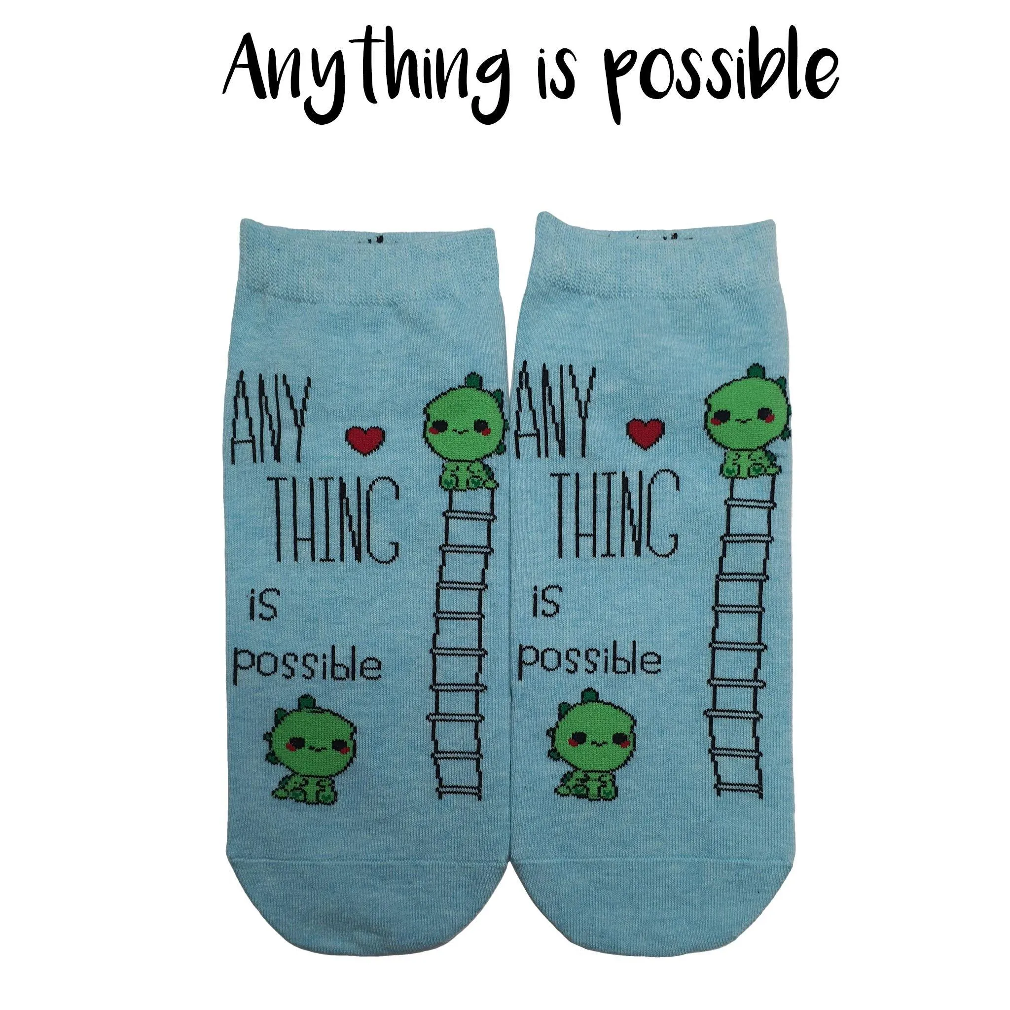 Motivational Quote Series " Anything is possible " Casual Ankle Socks