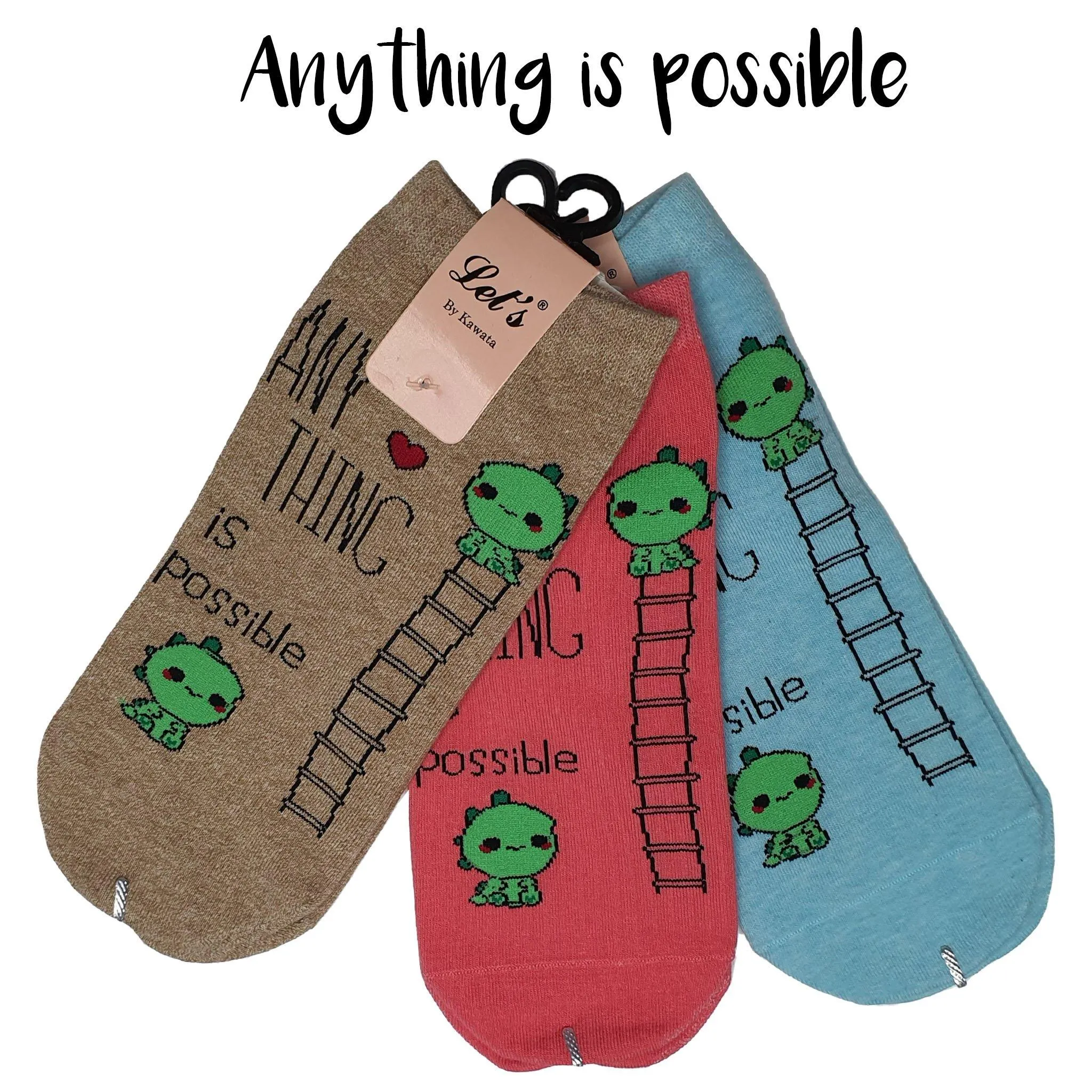 Motivational Quote Series " Anything is possible " Casual Ankle Socks