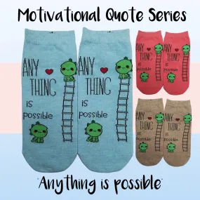 Motivational Quote Series " Anything is possible " Casual Ankle Socks