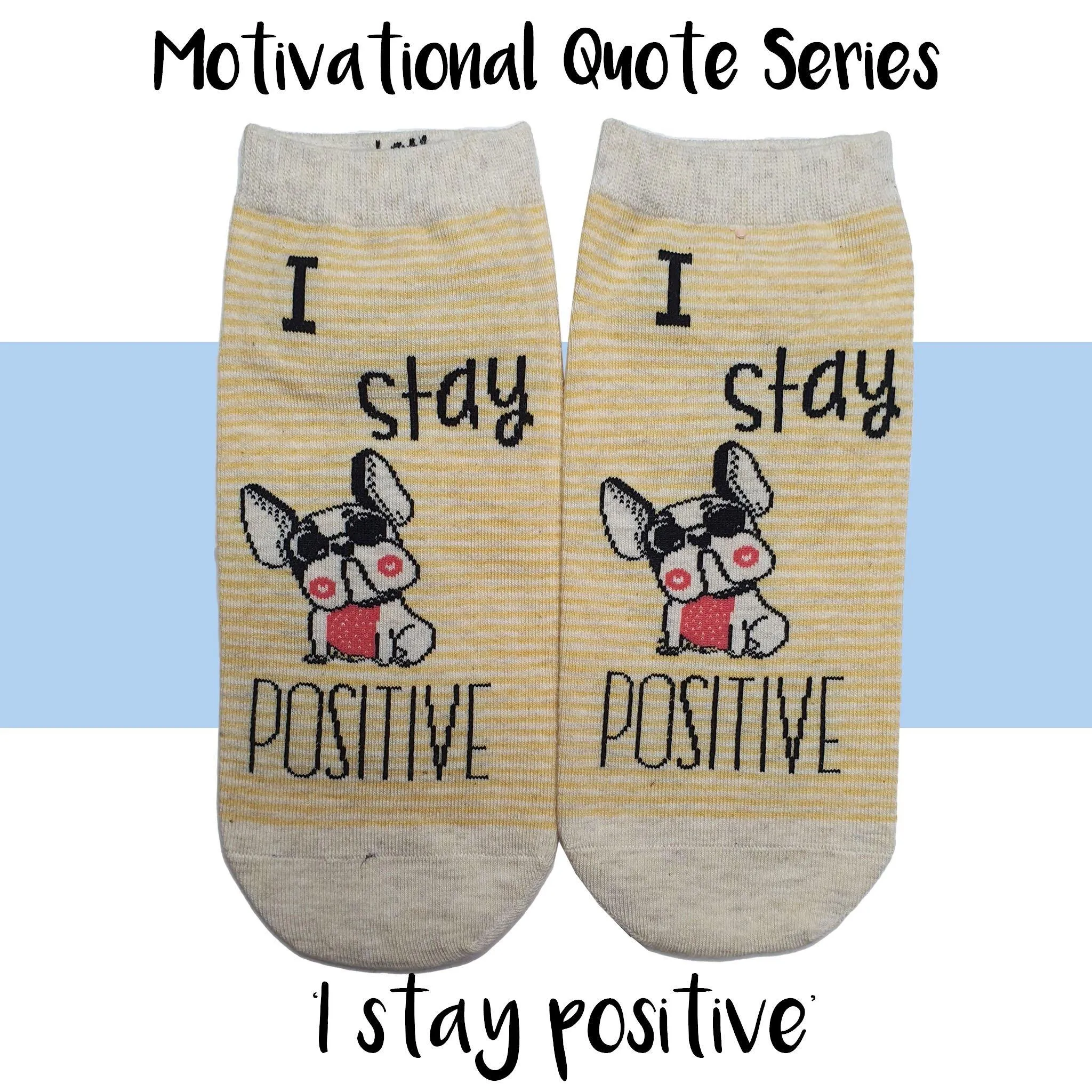 Motivational Quote Series " I stay positive " Casual Ankle Socks