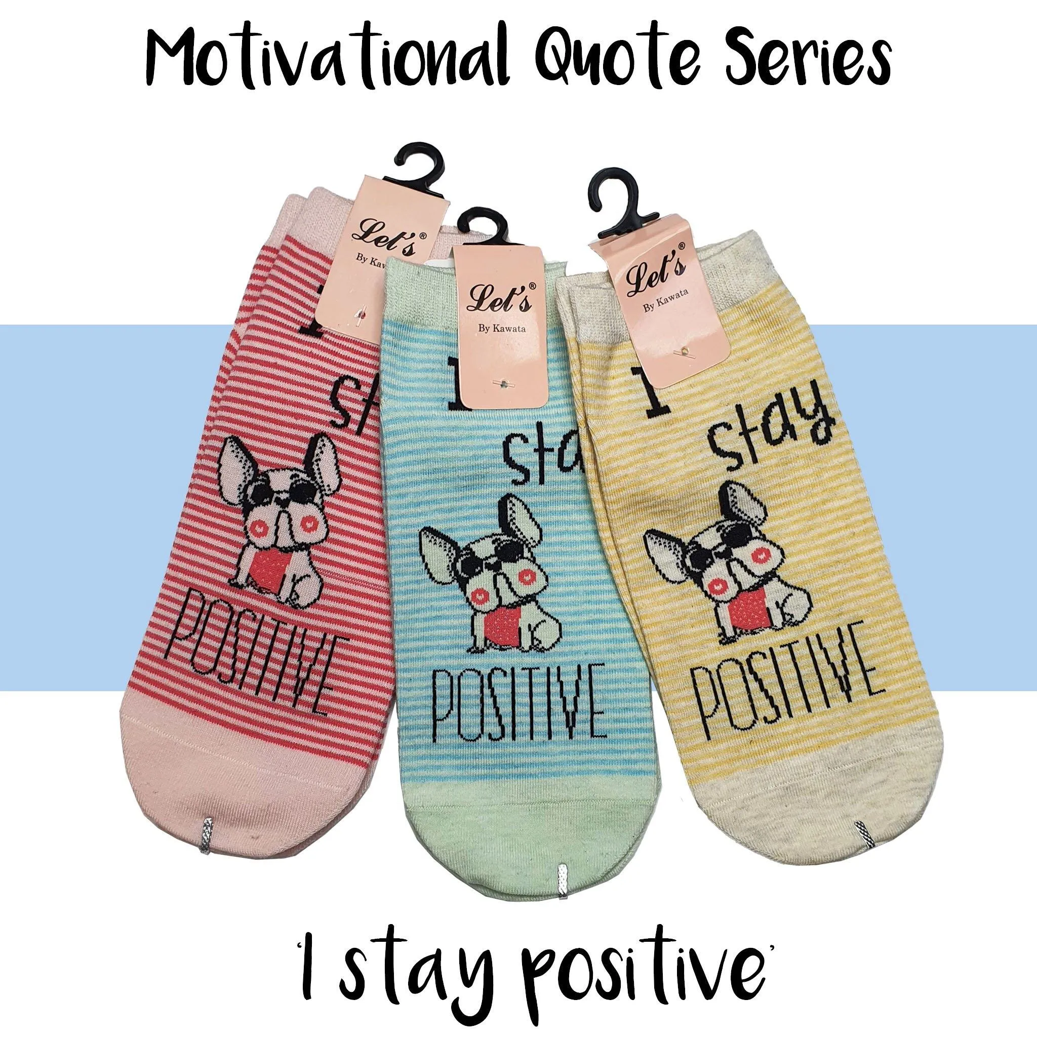 Motivational Quote Series " I stay positive " Casual Ankle Socks