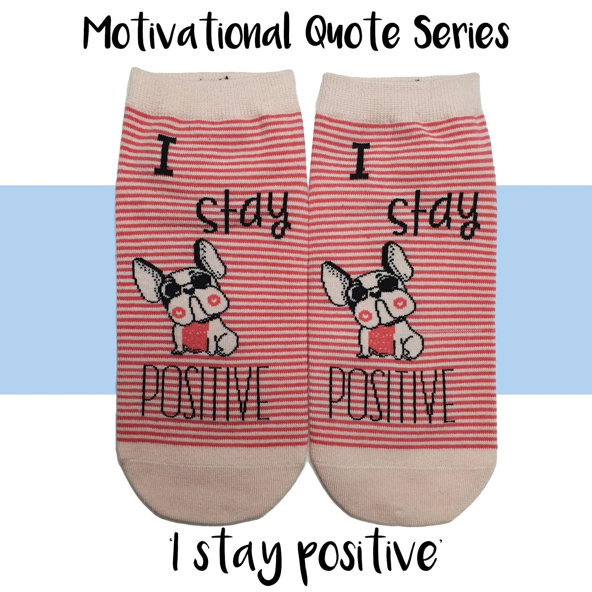 Motivational Quote Series " I stay positive " Casual Ankle Socks