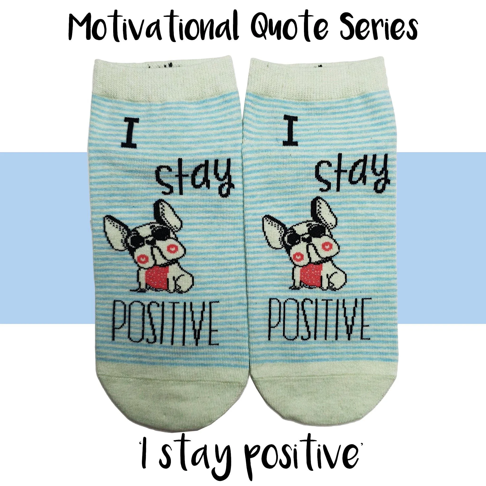 Motivational Quote Series " I stay positive " Casual Ankle Socks