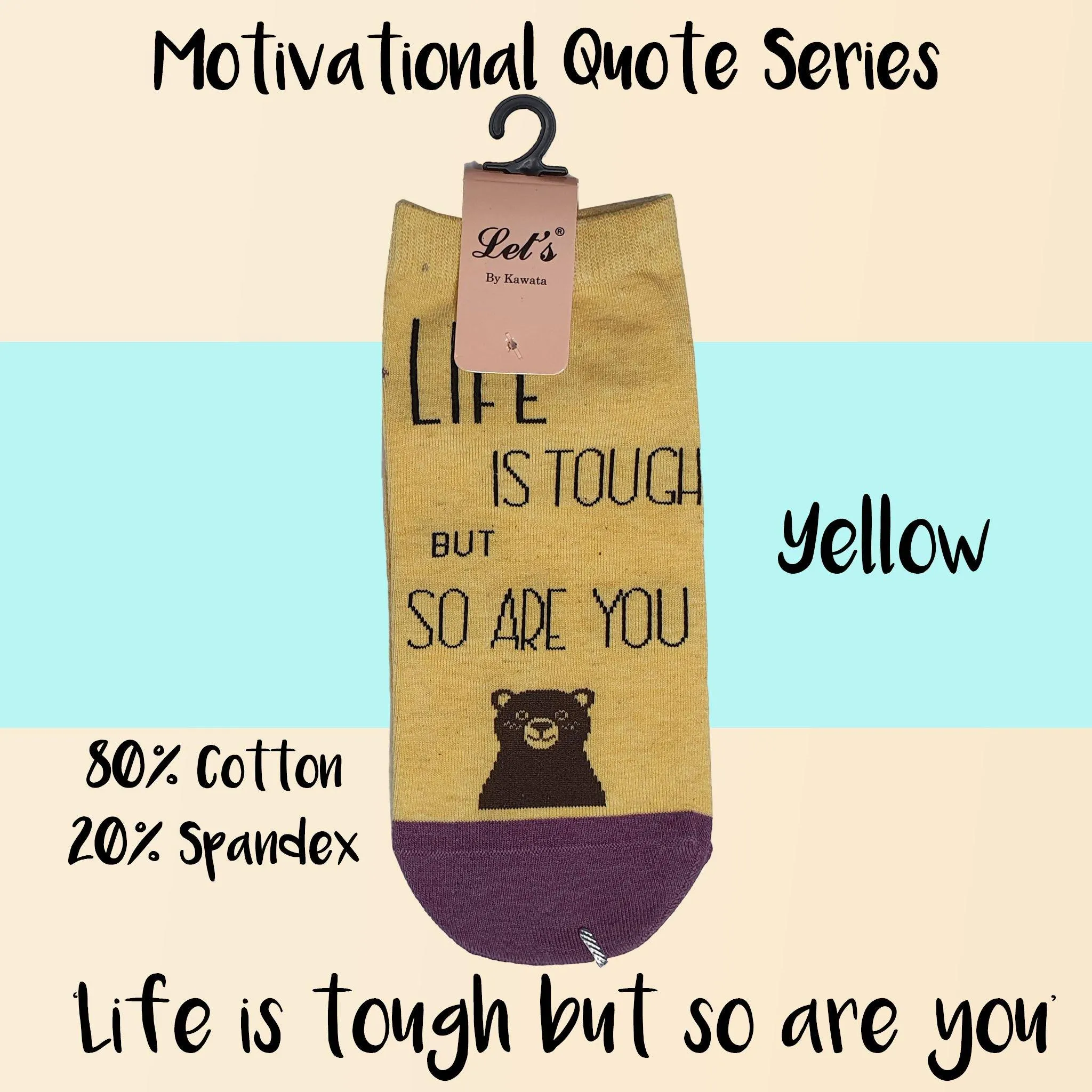 Motivational Quote Series " Life is tough but so are you " Casual Ankle Socks