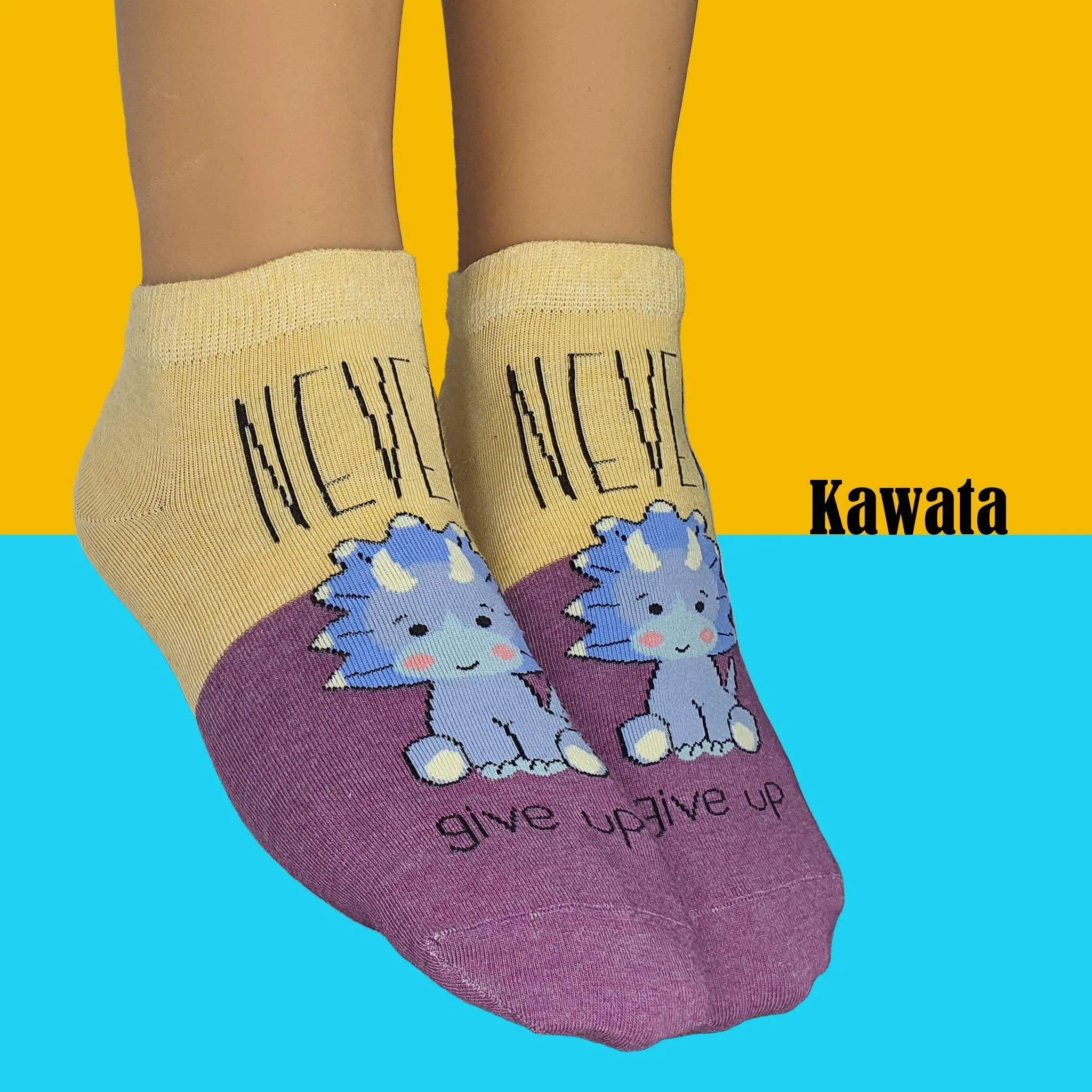 Motivational Quote Series " Never Give Up " Casual Ankle Socks