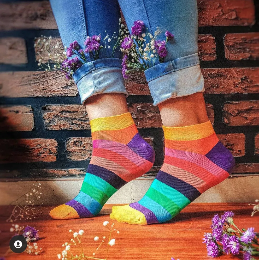 Multicoloured Stripes | Ankle Socks for Men and Women